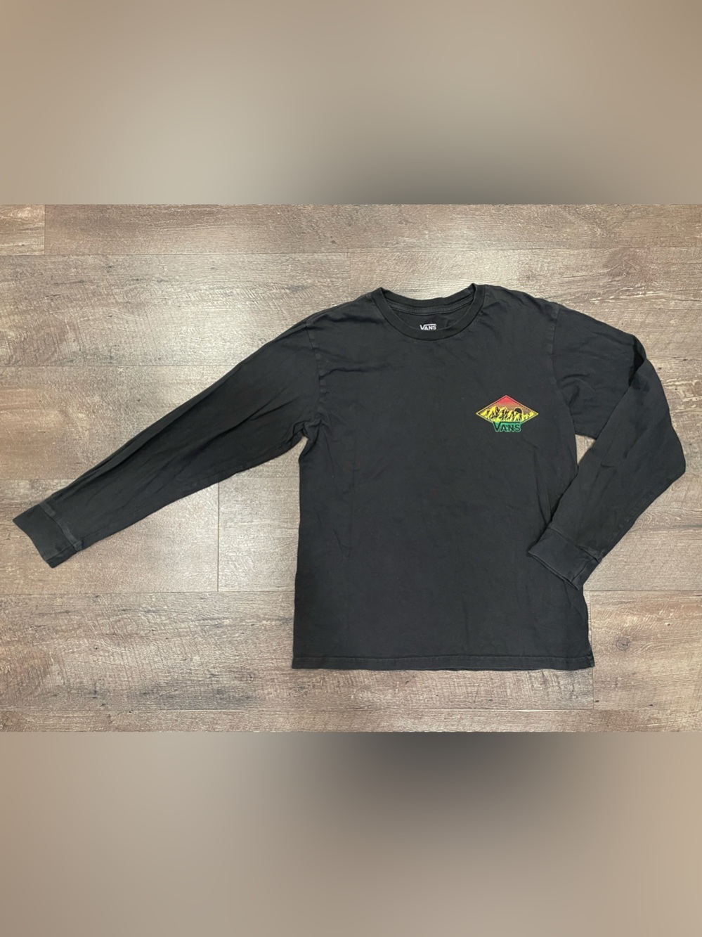 Vans Kids' Black Long-Sleeve Graphic Tee Size L